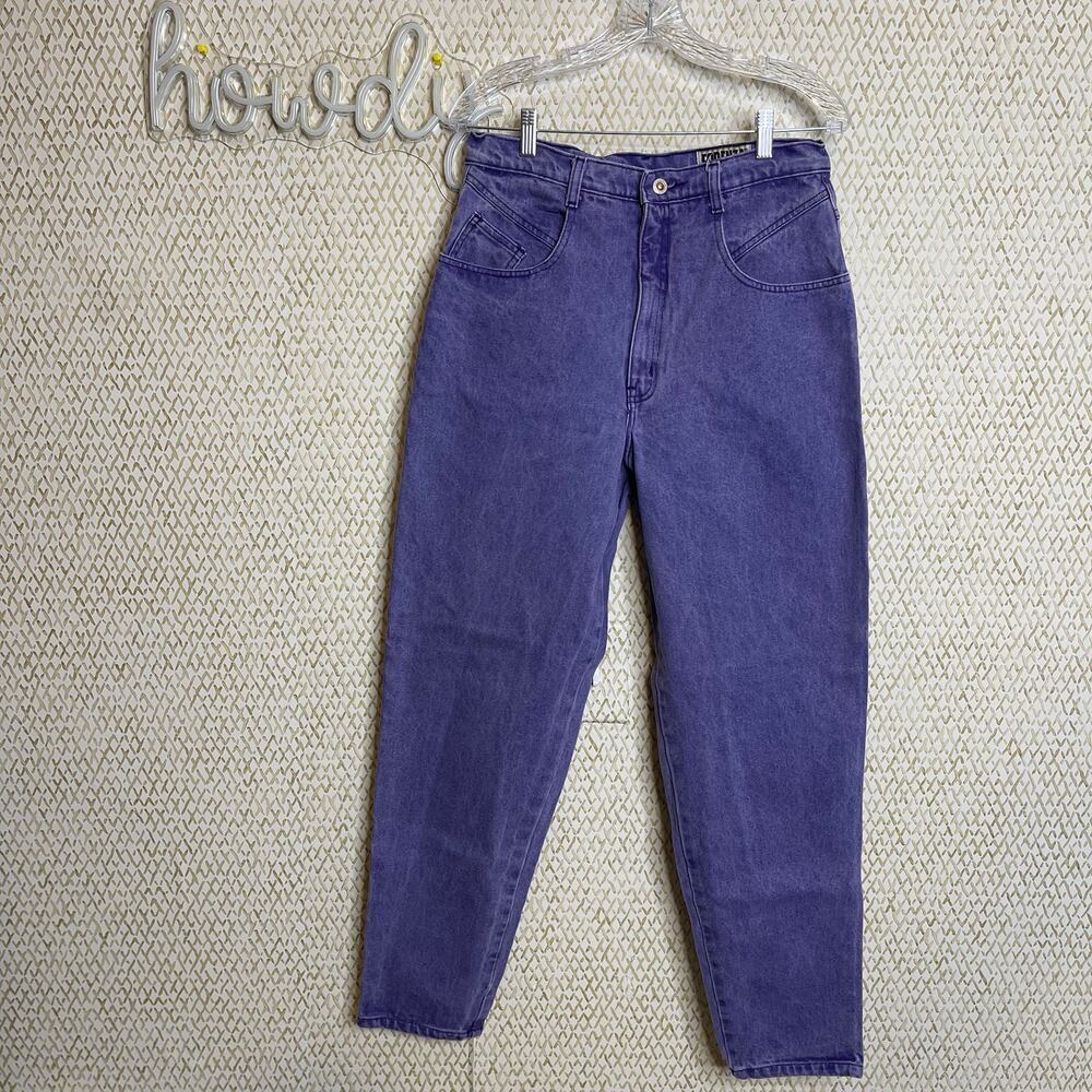 Vintage Forenza Purple 80's High Waist Skinny Mom Jeans 100% Cotton Denim